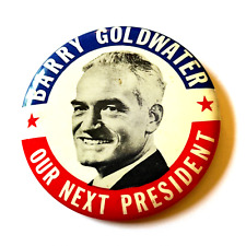  1964 Vintage Pinback Barry Goldwater President Button Campaign Pin Button Badge picture