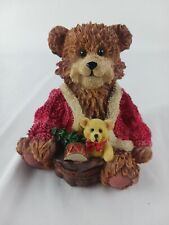 Christmas Teddy Bear Red Jacket White Scarf Holiday Figure With Baby Bear picture