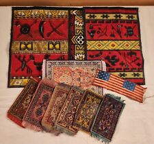 VINTAGE DOLLHOUSE ROOM BOX RUGS NATIVE AMERICAN, TOBACCO, ORIENTAL picture