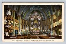 Montreal Quebec-Canada, Notre Dame Church, the Nave, Antique Vintage Postcard picture