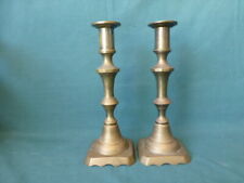 Two Antique Brass Push-up Candle Holders 7 7/8