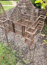 Rare Beautiful 19th Century Anglo Iron Bird Cage Chateau Vintage Antique + Stand picture