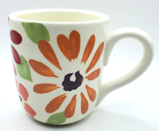 Vintage Pier 1 Hand Painted Flowers Large  Mug 16 Ounce  picture