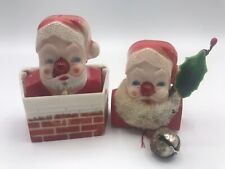 Vintage Santa Claus Christmas Pin Pair picture
