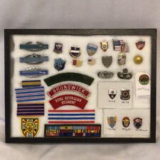 Vintage Original Framed 16”x12” Service Pins, Patches, & Service Bar Collection picture