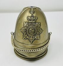 Vintage Metal Metropolitan Police/ Fireman? Helmet Coin Piggy BANK RARE. SEENOTE picture