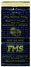 FS Empty 30S Matchbook Cover Farmers & Mechanics Savings Burlington NJ CAMEO picture