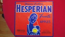 Original Full Size Hesperian  Brand Apple Crate Label, Myron Foster Wenatchee picture