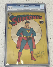 Superman #6 CGC 5.5 Graded 1940 Golden Age Comic Book picture