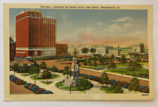 Vintage Postcard, The Mall, Biltmore Hotel & Depot, Providence, RI, Unposted picture