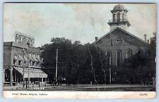 1912 ANGOLA INDIANA COURT HOUSE*HELMER IN. POSTMARK*PATTERSON'S GOOD GOODS STORE picture