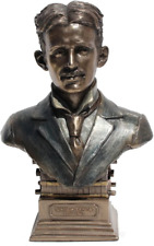 7 1/2 Inch Tall Nikola Tesla Bust Statue Cold Cast Bronze Antique picture