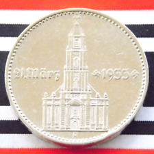 GERMAN Coin 2 REICHSMARK 1934 A Potsdam CHURCH SWASTIKA Date Silver 3RD WW2 Mark picture