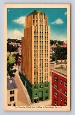 Lynchburg VA-Virginia, Aerial Towering Allied Arts Building, Vintage Postcard picture