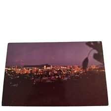 Postcard Night Falls On Waikiki Vibrant Playground Of The Pacific HI Chrome picture