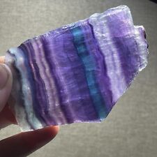 Top Natural Rainbow fluorite Slab Slice quartz crystal mineral specimen 149g A6 picture