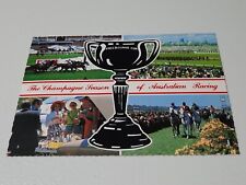 Flemington Racecourse Melbourne Cup Australia Horse Racing Vintage Postcard picture