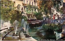 Promenade Fountain Cheltenham Cancel PM 1c Franklin Stamp PM Postcard Vintage picture