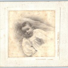 c1900s Cute Baby ID'd as Susie Paulson Small Cabinet Card Photo Ravenswood B6 picture
