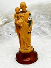Vintage St Joseph Jesus Plastic White Flowers Made in Italy picture