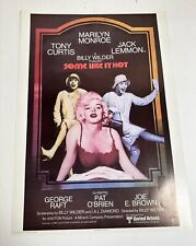 Some Like It Hot Movie Poster Marilyn Monroe Tony Curtis Jack Lemmon 1984 20x28 picture