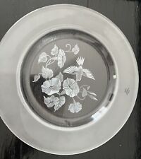Vintage Avon Hummingbird 24% Lead Crystal Dessert Salad Luncheon Plate Decor X3 picture