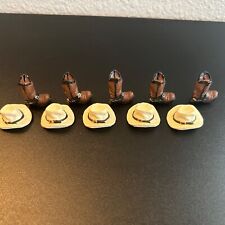 Lot Cowboy Western Southwestern Mini Cowboy Boots And Mini Cowboy Hats Set Of 10 picture
