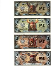 Scarce Set of All 4 2007 & 2011 Pirate of the Caribbean Disney Dollars picture
