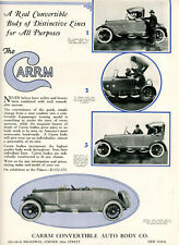 1922 Original Carrm Custom Coach Works Ad. Converts Roadster To Touring Model picture
