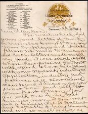 1899 Cincinnati - United Typothetae of America - J H Bruce - Letter Head Bill picture