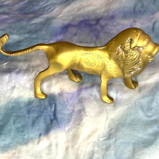 Majestic Large Brass Lion Statue, Mid-Century Modern King of the Jungle picture