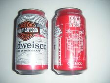 2 Budweiser HARLEY DAVIDSON Don' Drink & Ride Empty Beer Can Limited Edition picture