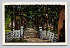Postcard Hermitage Gates Entrance Nashville Tennessee TN, Vintage Linen M8 picture