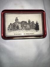 Vintage university of arkansas glass paper weight of the school picture