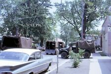 #SM20- b Vintage 35mm Slide Photo- Street Scene- Car- Military Truck- 1967 picture