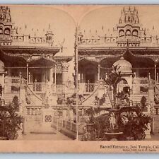 1896 Calcutta, India Sacred Entrance Jani Temple Stereoview Real Photo V29 picture