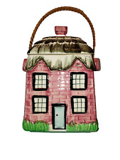 Vintage Red Brick Cottage Ware Handled Biscuit Cookie Jar 9