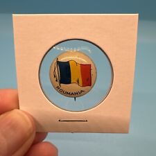 Antique 1896 Sweet Caporal Solid Back Victorian Pinback Nation Flag Roumania picture