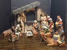 Kirkland Signature LARGE 13 Piece Nativity Set Wood Style Creche Costco 739800 picture
