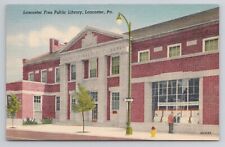 Lancaster Free Public Library Lancaster Pa Linen Postcard No 5121 picture