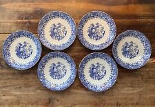 Set of 6 Vintage Royal China Windmill Blue & White Saucers/Plates picture