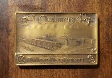 Rare Vintage Chalmers Motor Co. Detroit Michigan Advertising Brass Paperweight picture