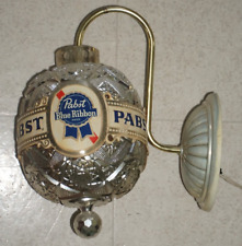 Vintage PBR Pabst Blue Ribbon (Working) Rotating Beer Light Up Wall Sconce picture