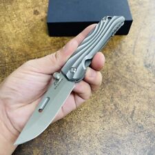 New AUS-10 Steel TC4 TITANIUM Handle Camping Outdoor Pocket Folding Knife FC123 picture