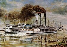 Postcard 1973 Steamboat Grand Republic William E Reed Painting Transportation  picture