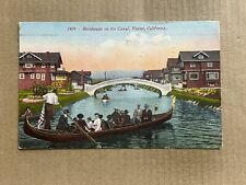 Postcard Venice CA California Gondola Boats Canal Bridge Homes Vintage 1919 PC picture