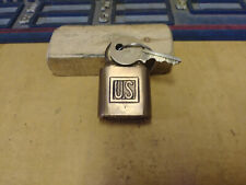 antique/vintage YALE US 1701 pin tumbler push key padlock w/key UR6291 picture