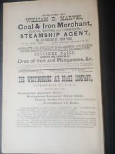 1879 original print ad WILLIAM MARVEL Coal & Iron Merchants Steamship Agent NYC picture