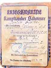 German WWII Naval Kriegsmarine Deep Sea Diver Identification Booklet WW2 picture