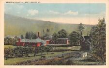 BATTLEBORO, VT Vermont   MEMORIAL HOSPITAL & Buildings  c1920's Postcard picture